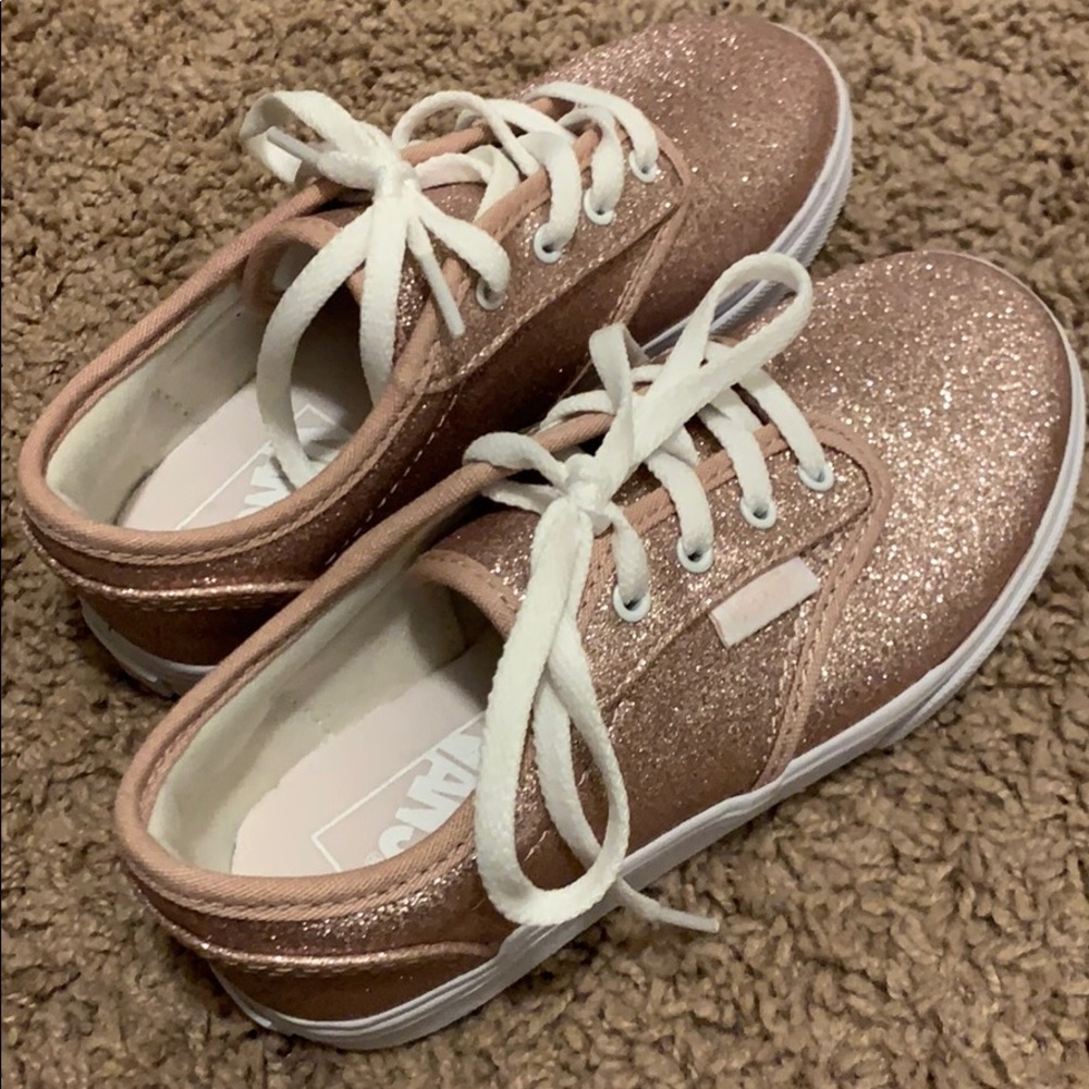 Kids pink sparkly Vans size 12 NWOT